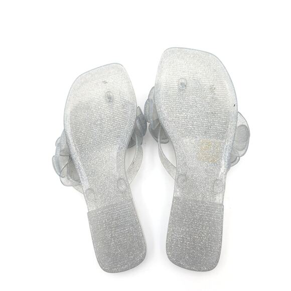 Jeffrey Campbell Fleuris Jelly Flip Flop Thong Sandal Silver Size US8 EU39 - Picture 4 of 8